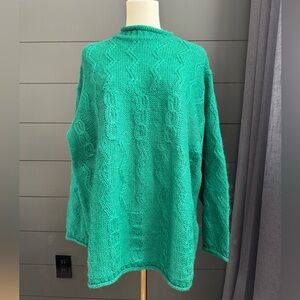 Esprit Vintage 80’s-90’s Oversized Green Cable Knit Sweater Size Large